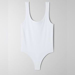 Aritzia Babaton Seamless Ribbed Bodysuit White XS